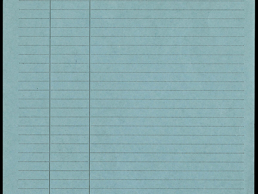 Karteikarte im Format DIN A5 mit einer Liste von Aufzeichnungen, die die Namen der Auszeichnungen und das jeweilige Verleihungsdatum enthält.