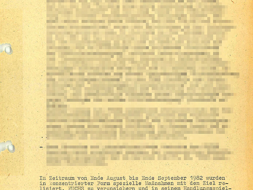 Zwischenbericht der HA XX/5 "über die Feindtätigkeit des Jürgen Fuchs", 29. September 1982 (Auszug)